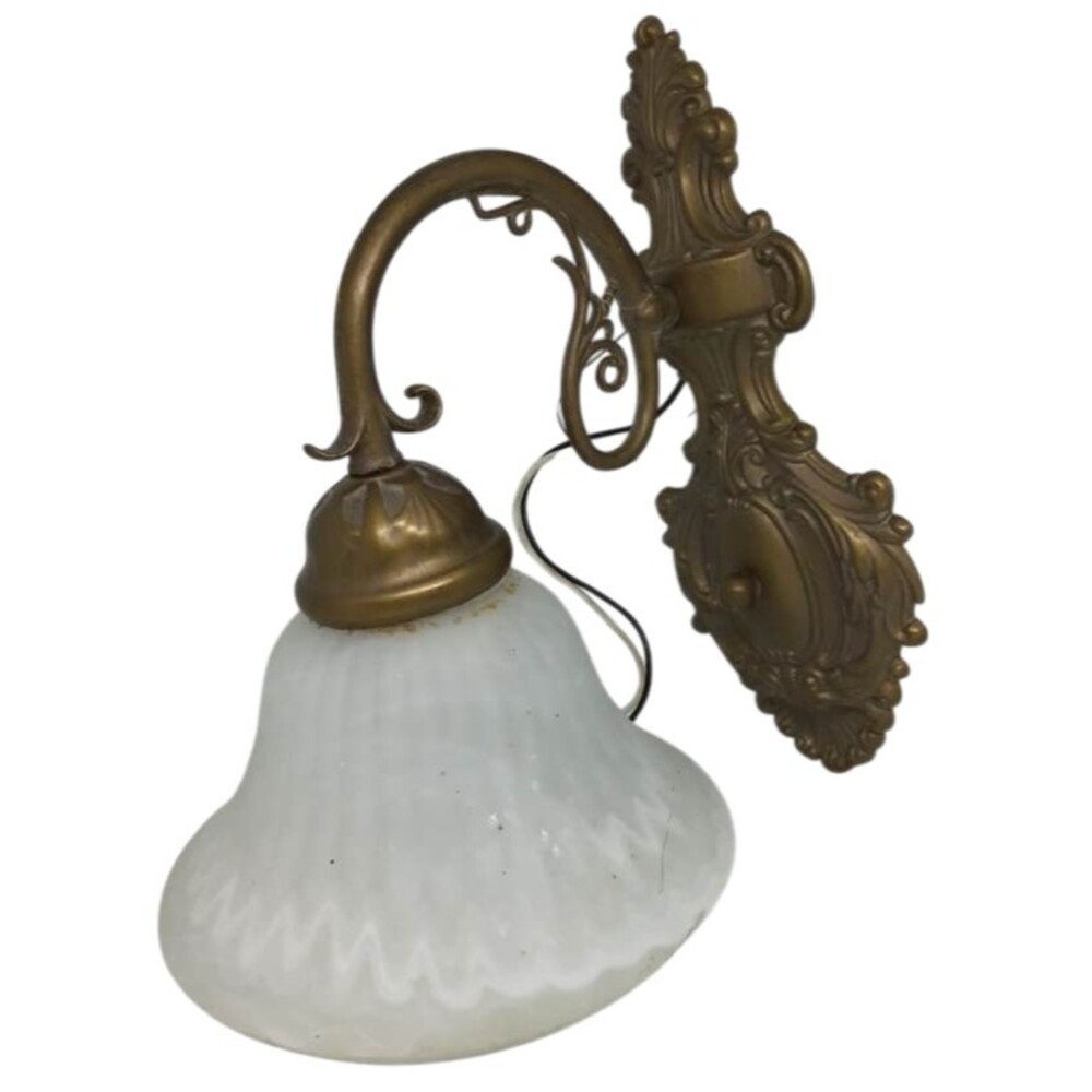 Wall Light Sconce Fixture Cozumel Gold Finish Marbleized Alabaster Glass Shade